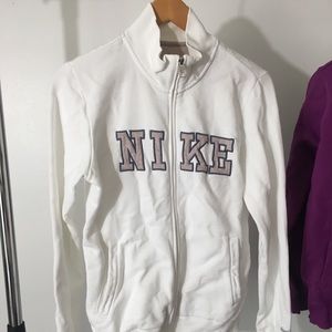 White Nike Zip Up Turtleneck Sweatshirt